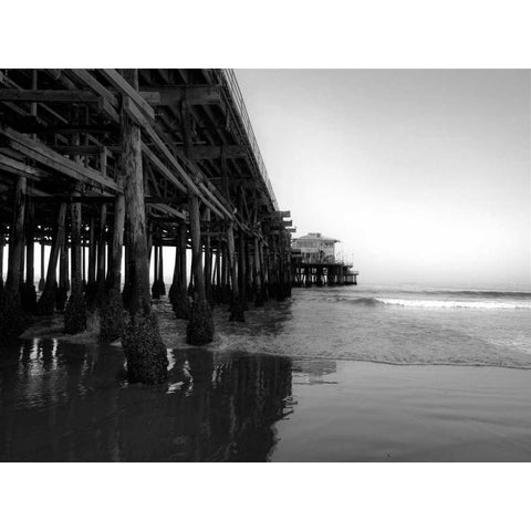 Californian Pier Black Modern Wood Framed Art Print with Double Matting by Telik, Tracey