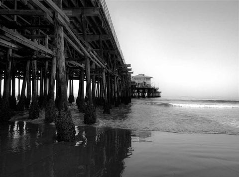 Californian Pier White Modern Wood Framed Art Print with Double Matting by Telik, Tracey