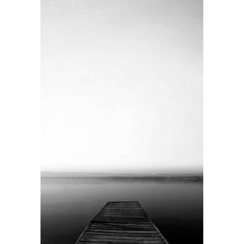 Strolling On The Pier Black Modern Wood Framed Art Print by Telik, Tracey