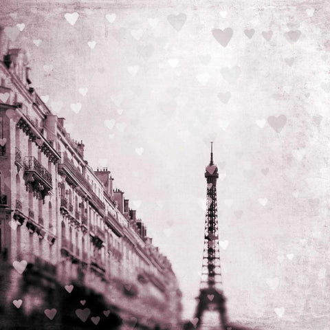 Paris Heart Storm 1 White Modern Wood Framed Art Print by Telik, Tracey