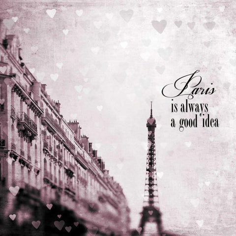 Paris Heart Storm 2 White Modern Wood Framed Art Print by Telik, Tracey