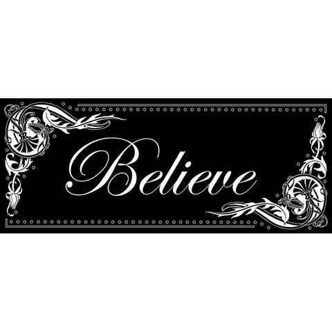 Believe Black Modern Wood Framed Art Print with Double Matting by Pazan, Tony