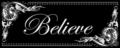 Believe White Modern Wood Framed Art Print with Double Matting by Pazan, Tony