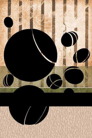 9 Ball Black Ornate Wood Framed Art Print with Double Matting by Pazan, Tony