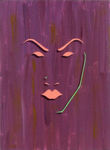 Mask White Modern Wood Framed Art Print with Double Matting by Pazan, Tony