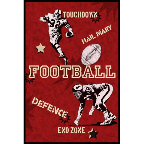 Football White Modern Wood Framed Art Print by Pazan, Tony