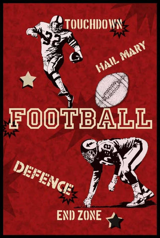 Football White Modern Wood Framed Art Print with Double Matting by Pazan, Tony