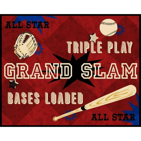 Grand Slam White Modern Wood Framed Art Print by Pazan, Tony