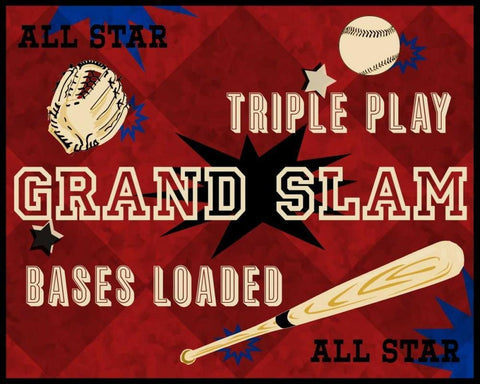 Grand Slam Black Ornate Wood Framed Art Print with Double Matting by Pazan, Tony