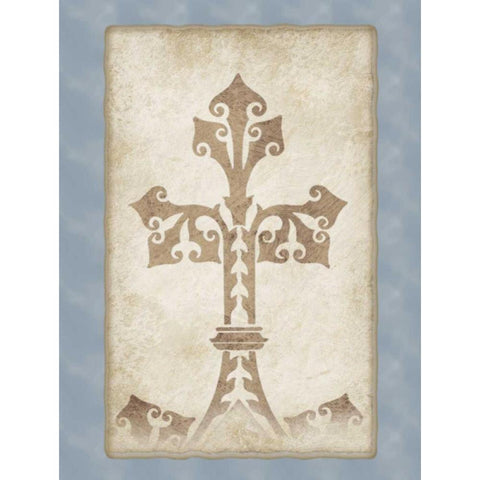 Cross White Modern Wood Framed Art Print by Pazan, Tony