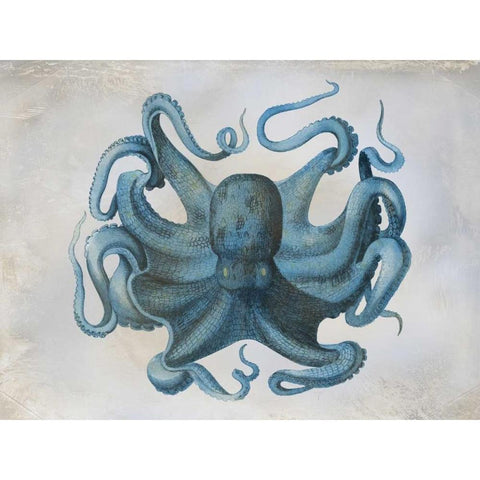 Big Blue Black Modern Wood Framed Art Print by Pazan, Tony
