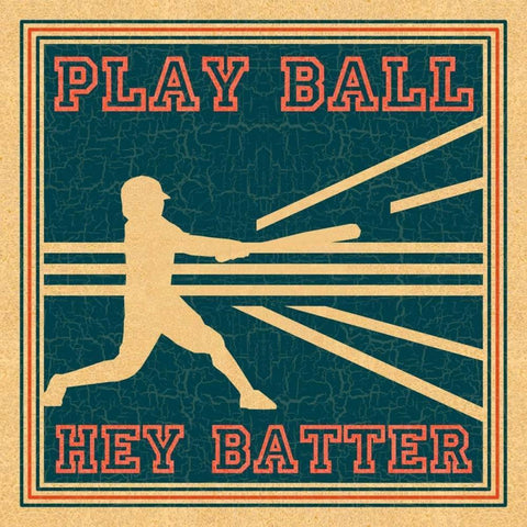 Play Ball Black Ornate Wood Framed Art Print with Double Matting by Pazan, Tony