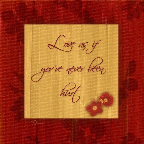 1 Love Black Modern Wood Framed Art Print with Double Matting by Pazan, Tony