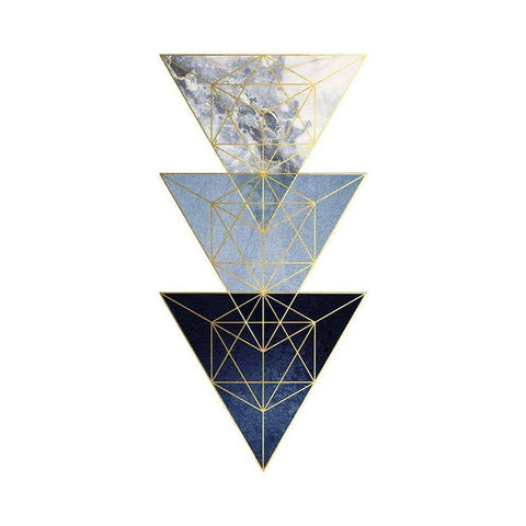 Navy Gold 3 Gold Ornate Wood Framed Art Print with Double Matting by Urban Epiphany