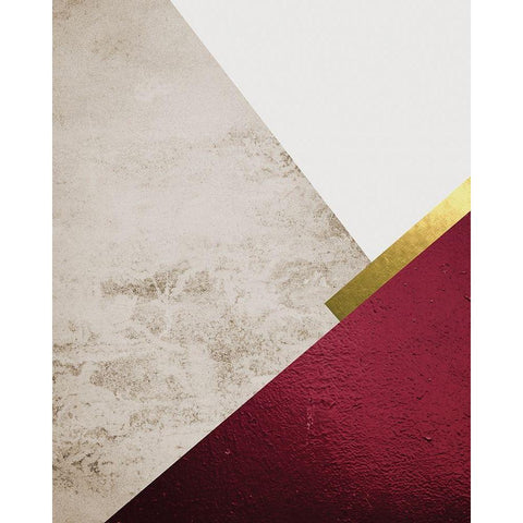 Beige Brugundy Mountains 1 Gold Ornate Wood Framed Art Print with Double Matting by Urban Epiphany