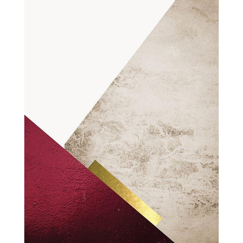 Beige Brugundy Mountains 3 Black Modern Wood Framed Art Print by Urban Epiphany