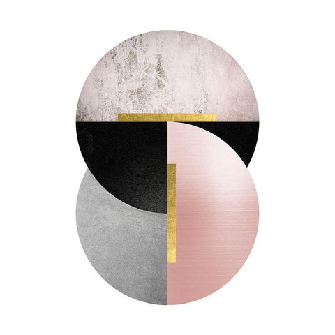Deco Geo 1 Black Modern Wood Framed Art Print with Double Matting by Urban Epiphany