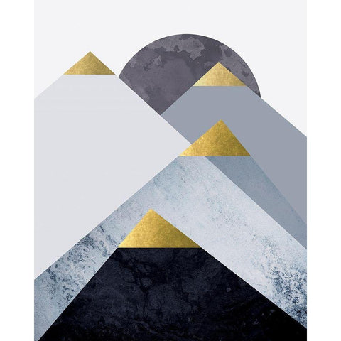 Mountains 2 White Modern Wood Framed Art Print by Urban Epiphany