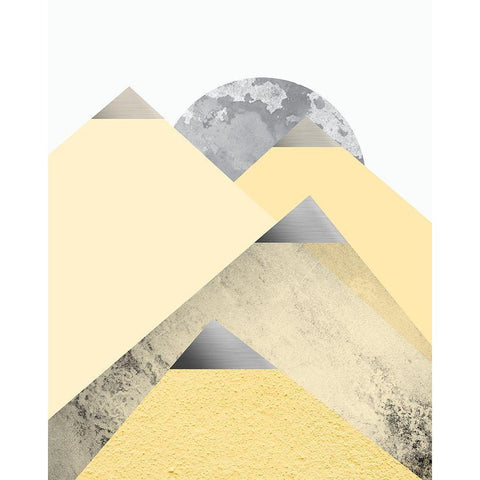 Yellow and Grey Mountains 2 White Modern Wood Framed Art Print by Urban Epiphany