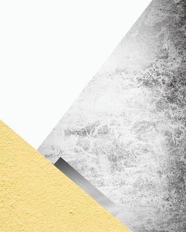 Yellow and Grey Mountains 3 Black Ornate Wood Framed Art Print with Double Matting by Urban Epiphany
