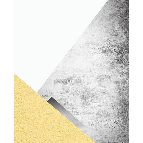 Yellow and Grey Mountains 3 Black Modern Wood Framed Art Print by Urban Epiphany