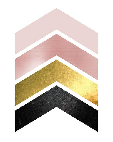 BlushPink Gold 1 Black Ornate Wood Framed Art Print with Double Matting by Urban Epiphany