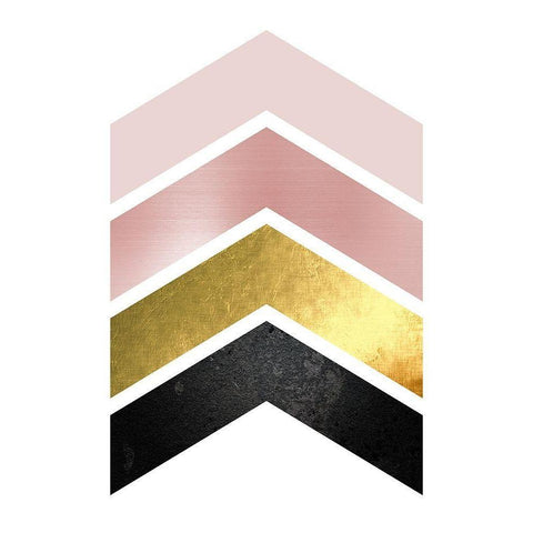 BlushPink Gold 1 Black Modern Wood Framed Art Print with Double Matting by Urban Epiphany