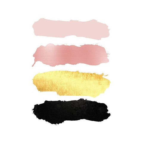 BlushPink Gold 3 Black Modern Wood Framed Art Print by Urban Epiphany