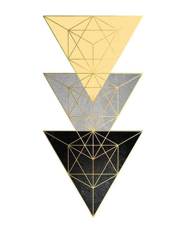 Yellow and Black Geo 3 Black Ornate Wood Framed Art Print with Double Matting by Urban Epiphany