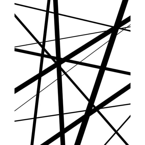 BW Geo Lines 1 White Modern Wood Framed Art Print by Urban Epiphany