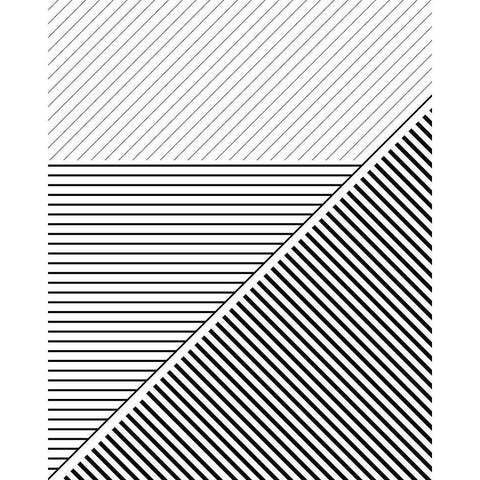 BW Geo Lines 2 Black Modern Wood Framed Art Print with Double Matting by Urban Epiphany