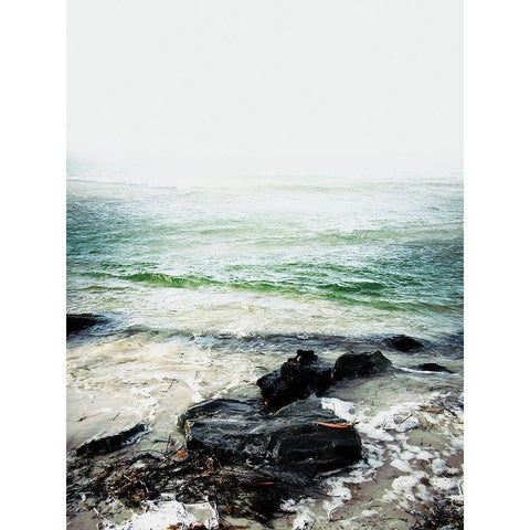 Coastline 2 Black Modern Wood Framed Art Print by Urban Epiphany