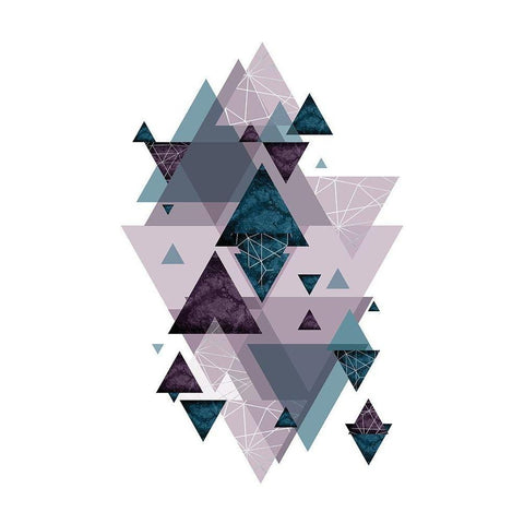 Geo Triangles SoftLuxe Black Modern Wood Framed Art Print with Double Matting by Urban Epiphany