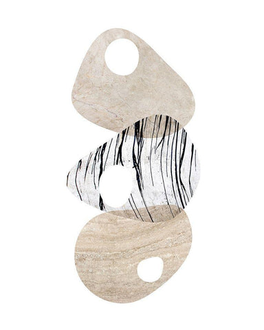 Scandinavian Balance Neutral 3 White Modern Wood Framed Art Print with Double Matting by Urban Epiphany