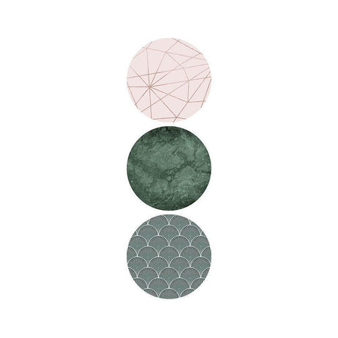 Evergreen Blush Geo 3 Black Modern Wood Framed Art Print by Urban Epiphany