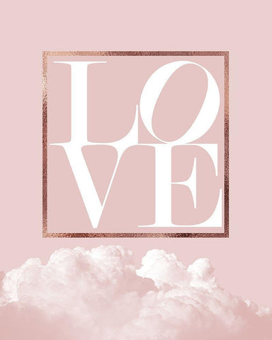 Love Joy Geo 1 White Modern Wood Framed Art Print with Double Matting by Urban Epiphany