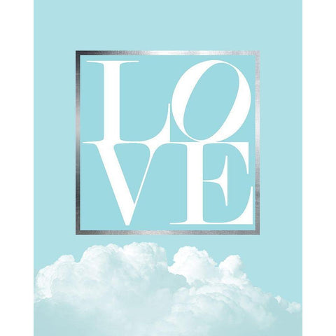 Love Joy Geo Turquoise 1 Black Modern Wood Framed Art Print by Urban Epiphany