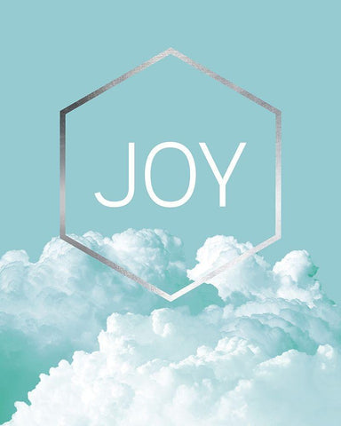 Love Joy Geo Turquoise 3 White Modern Wood Framed Art Print with Double Matting by Urban Epiphany