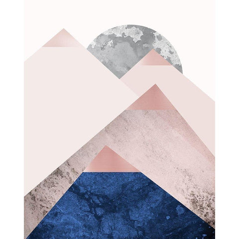PinkNavy Mountains 2 Black Modern Wood Framed Art Print by Urban Epiphany