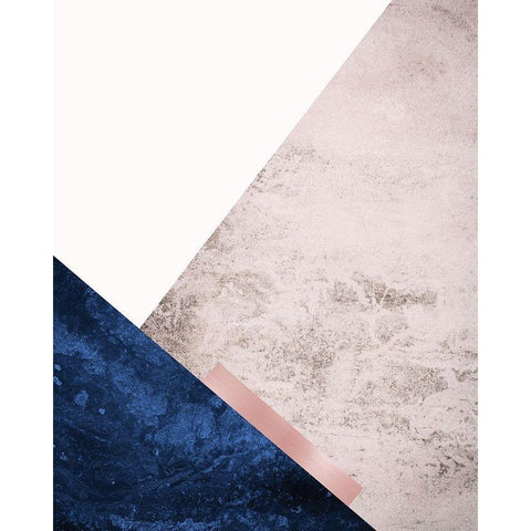 PinkNavy Mountains 3 Black Modern Wood Framed Art Print with Double Matting by Urban Epiphany