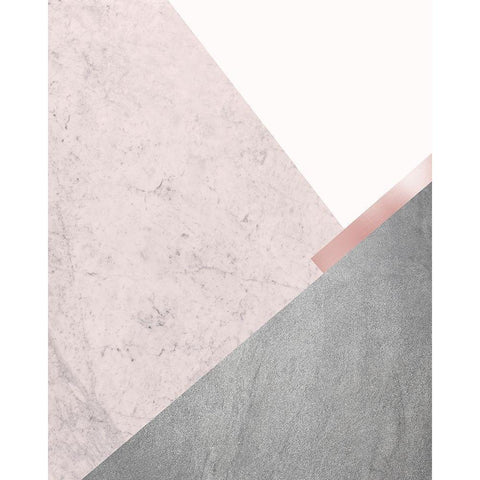 Blush Pink Mountains 1 Black Modern Wood Framed Art Print by Urban Epiphany