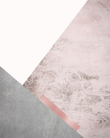 Blush Pink Mountains 3 White Modern Wood Framed Art Print with Double Matting by Urban Epiphany