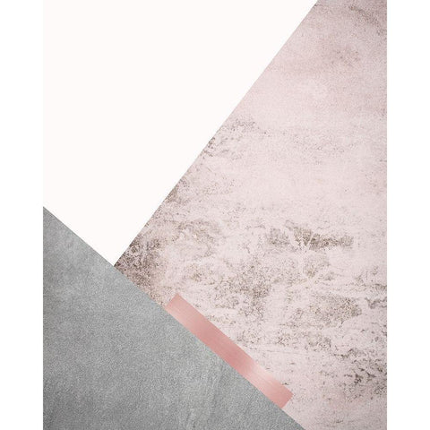Blush Pink Mountains 3 Black Modern Wood Framed Art Print by Urban Epiphany