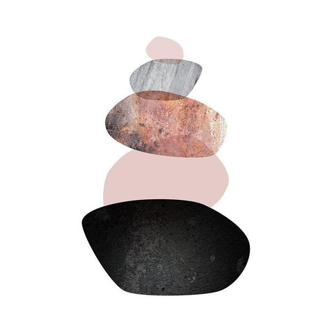 Balanced  White Blush Black Modern Wood Framed Art Print with Double Matting by Urban Epiphany