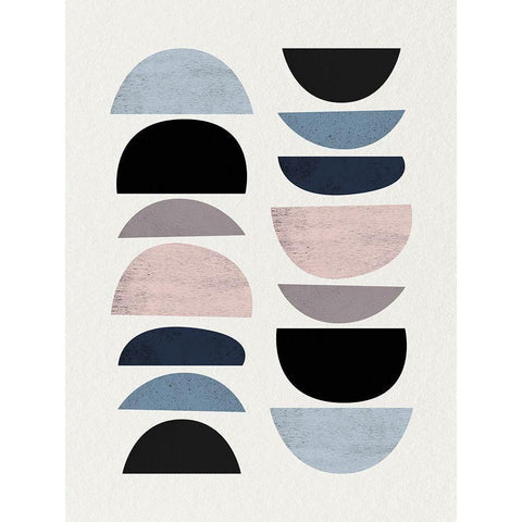 Mid Century Soft Luxe 7 Black Modern Wood Framed Art Print with Double Matting by Urban Epiphany