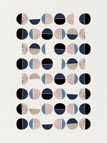 Mid Century Soft Luxe 9 White Modern Wood Framed Art Print with Double Matting by Urban Epiphany