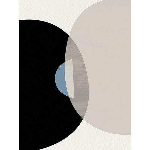 Mid Century Abstract 2 Black Modern Wood Framed Art Print with Double Matting by Urban Epiphany