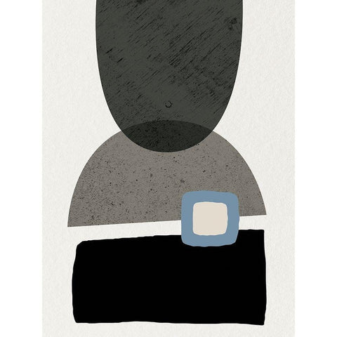 Mid Century Abstract 3 White Modern Wood Framed Art Print by Urban Epiphany