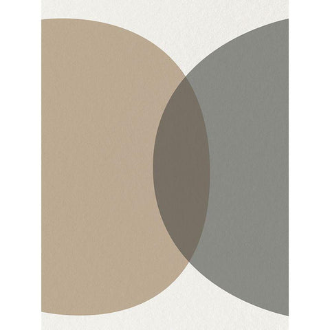 Mid Century Abstract Circle 1 Black Modern Wood Framed Art Print with Double Matting by Urban Epiphany