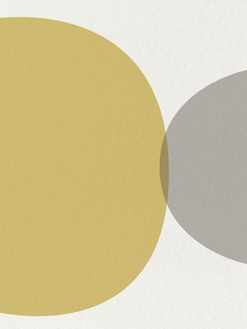 Mid Century Abstract Circle 2 White Modern Wood Framed Art Print with Double Matting by Urban Epiphany